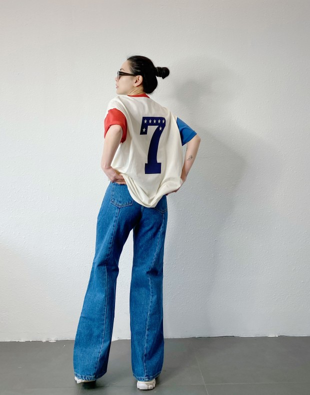 2 Tones Prtined Tee #250303